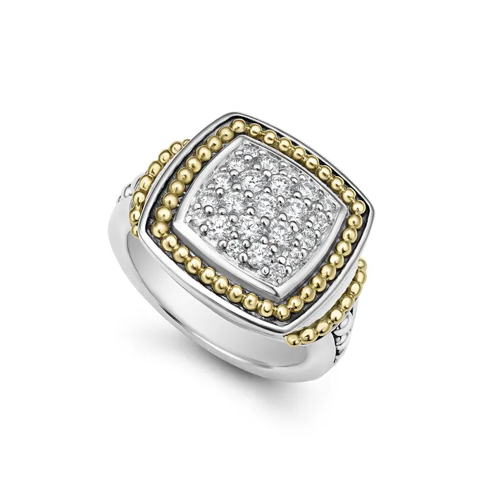 Rittenhouse Two-Tone Diamond Square Ring LAGOS Rings