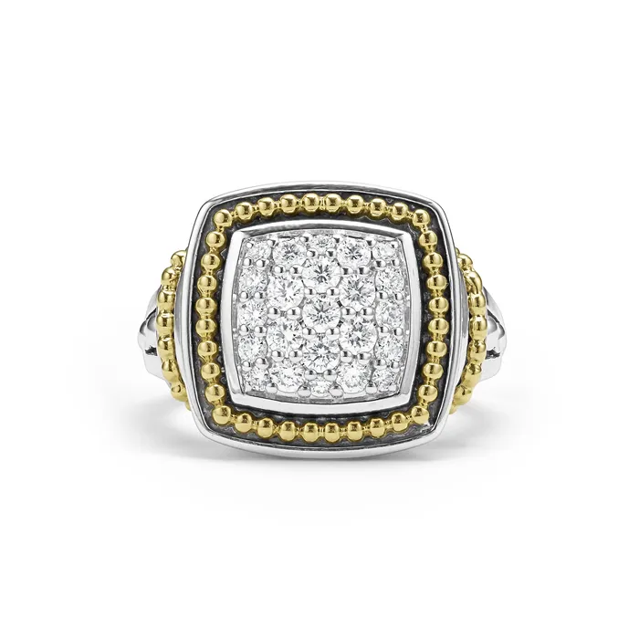 Rittenhouse Two-Tone Diamond Square Ring | LAGOS Rings