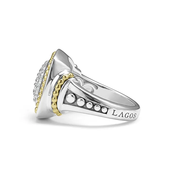 Rittenhouse Two-Tone Diamond Square Ring | LAGOS Rings