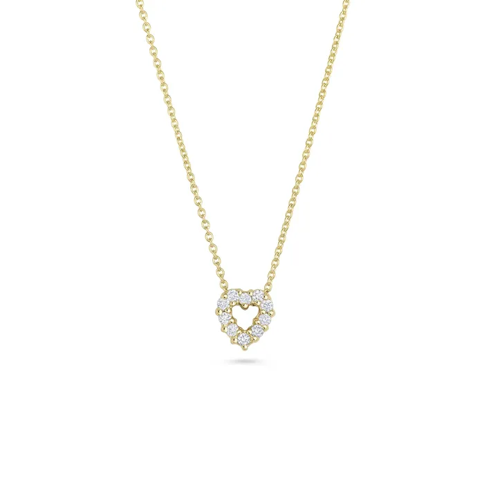 ROBERTO COIN Necklaces 18K YELLOW GOLD TINY TREASURES DIAMOND HEART NECKLACE