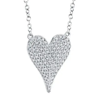 SHY CREATIONS 0.21CT DIAMOND PAVE HEART NECKLACE | Necklaces