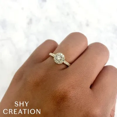 SHY CREATIONS 0.30CT-CTR(ROUND) 0.32CT-SIDE DIAMOND ENGAGEMENT RING | Rings