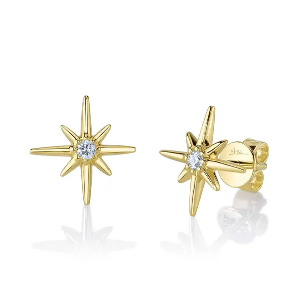 SHY CREATIONS Earrings 0.07CT DIAMOND NORTH STAR STUD EARRING