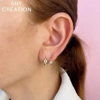 SHY CREATIONS Earrings | 0.10CT DIAMOND STARBURST HUGGIE EARRING