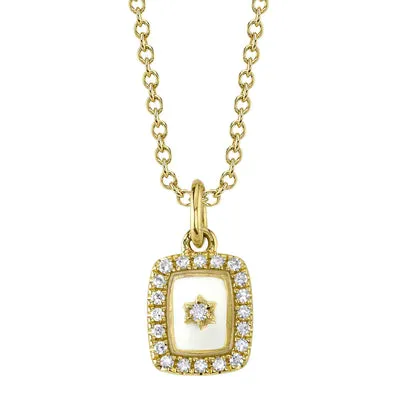 SHY CREATIONS Necklaces 0.07CT DIAMOND SAPPHIRE GLASS STAR NECKLACE