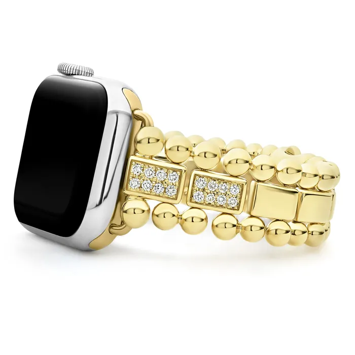 Smart Caviar 18K Gold Half Diamond Watch Bracelet-38-45mm LAGOS Bracelets