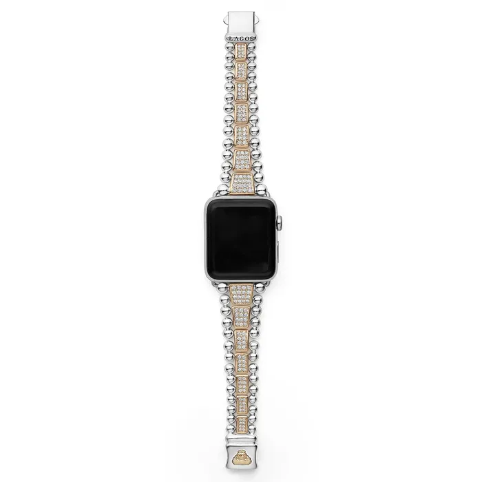 Smart Caviar 18K Rose Gold and Sterling Silver Full Diamond Watch Bracelet-42-49mm | LAGOS Bracelets