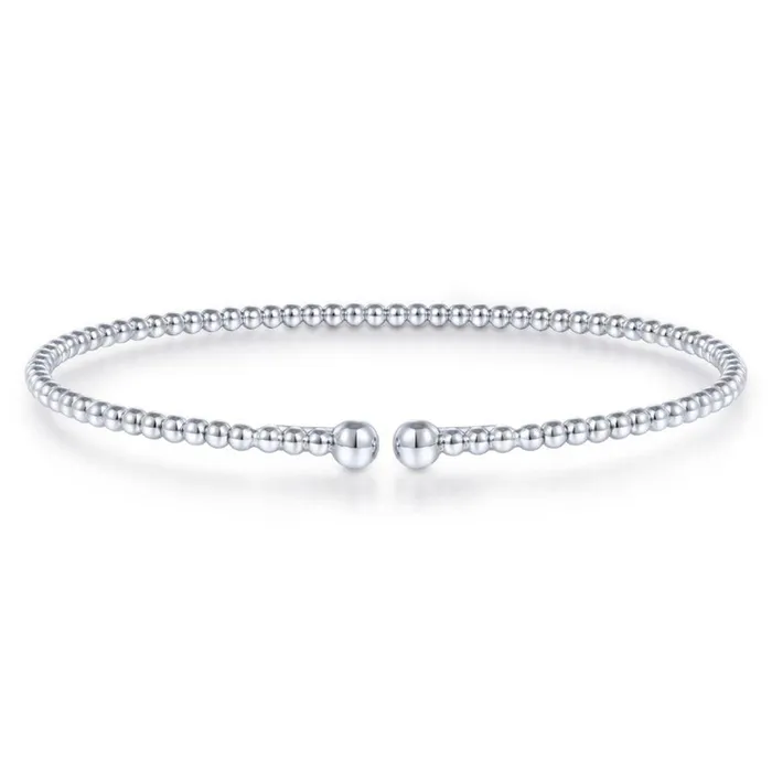 Split 14K White Gold Beaded Bujukan Bangle GABRIEL CO. Earrings