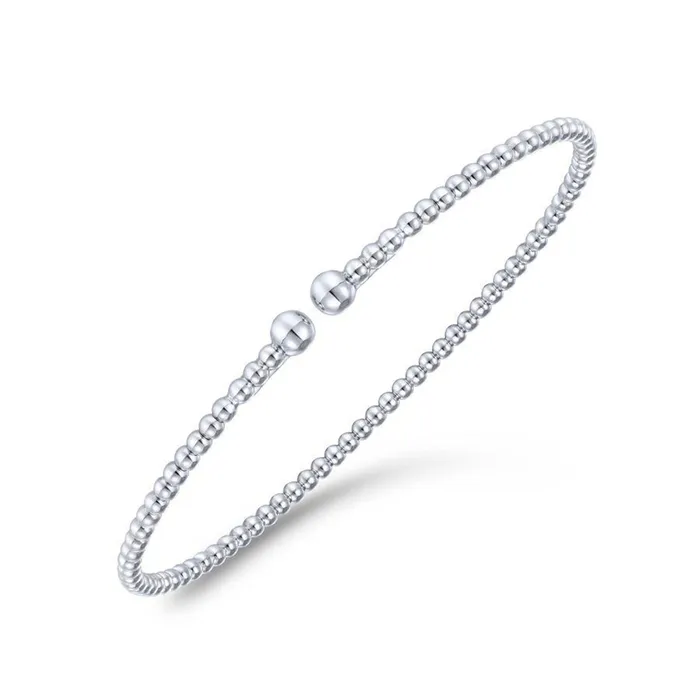 Split 14K White Gold Beaded Bujukan Bangle | GABRIEL & CO. Earrings