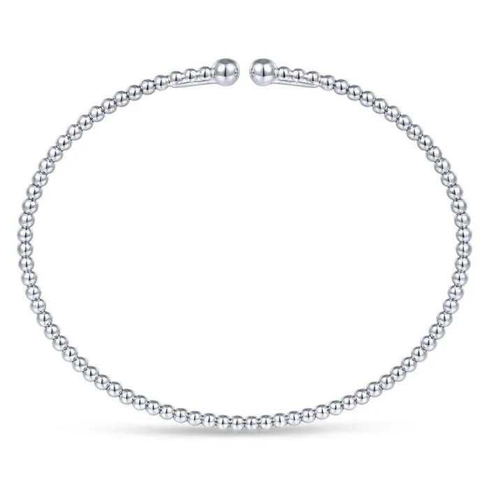 Split 14K White Gold Beaded Bujukan Bangle | GABRIEL & CO. Earrings