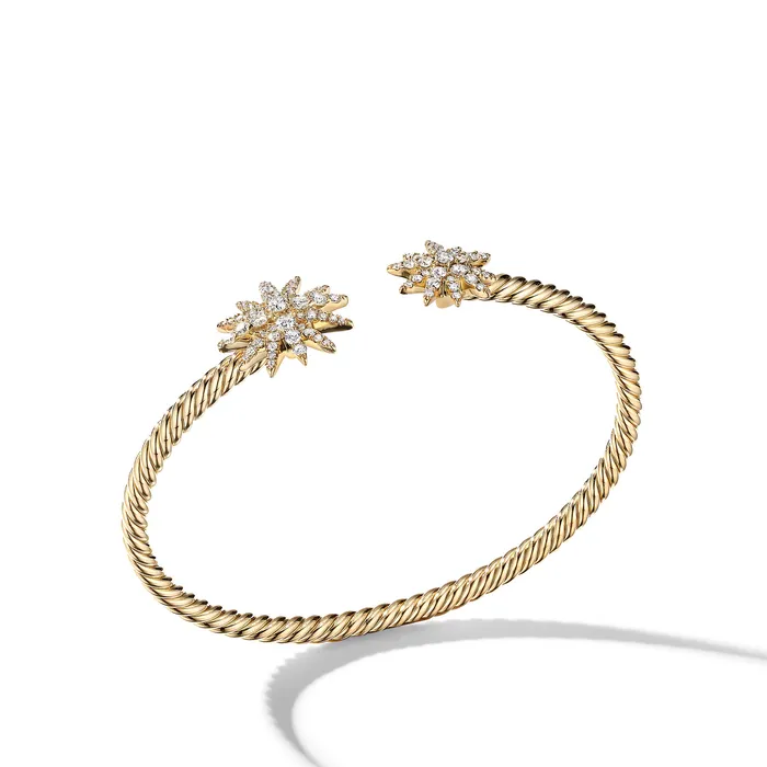 Starburst Cable Bracelet in 18K Yellow Gold with Diamonds 3.5mm David Yurman Bracelets