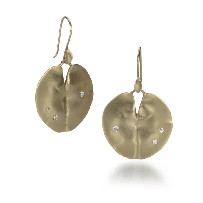 10k Medium Lily Pad Earrings Annette Ferdinandsen Earrings