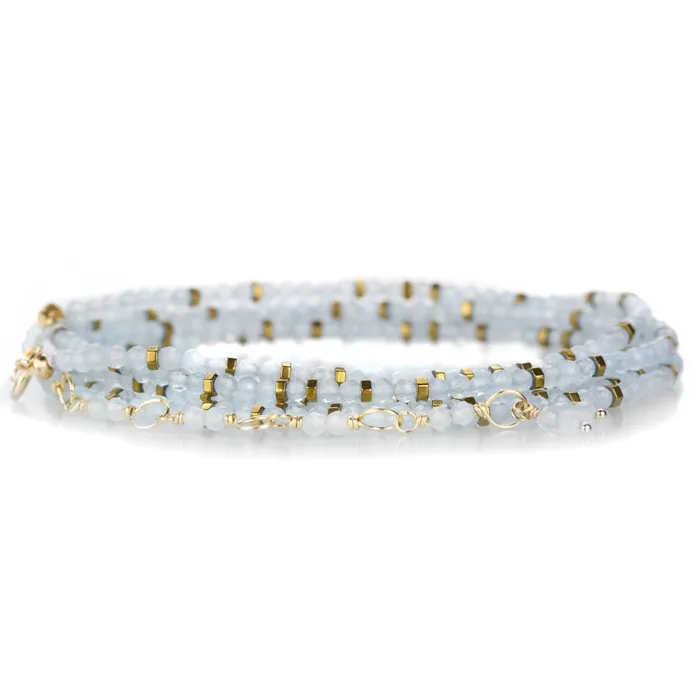 14k Aquamarine Confetti Wrap Bracelet Anne Sportun Bracelets