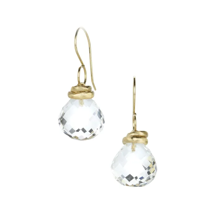 14k Faceted Rock Crystal Drop Earrings Jamie Joseph Earrings