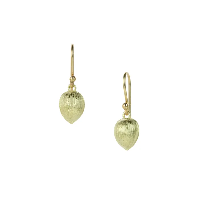 14k Green Gold Tiny Walnut Earrings Gabriella Kiss Earrings