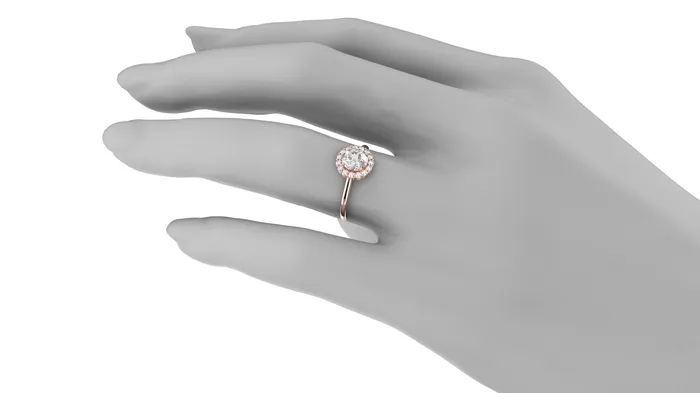 14k Rose Gold Moissanite Halo Engagement Ring Gold Moissanite Halo Ring Engagement Ring Moissanite Ring Rose Gold | FL LLC Rings