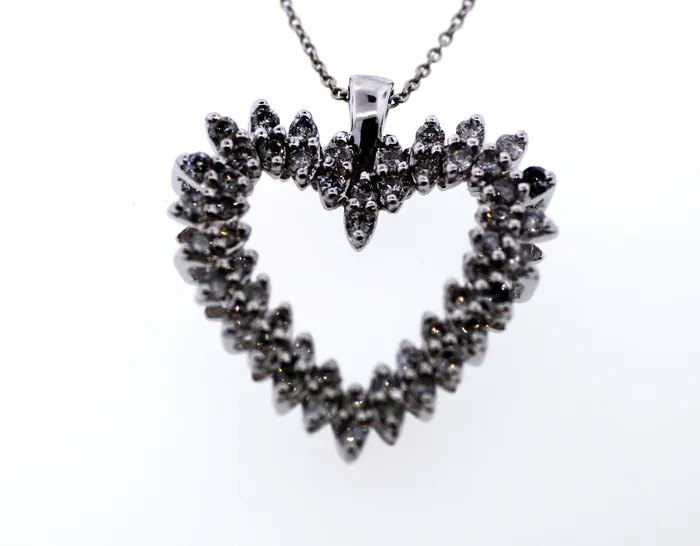 14KW 1 CTTW DIA HEART PENDANT FULLERS PURCHASE FROM PUBLIC Necklaces