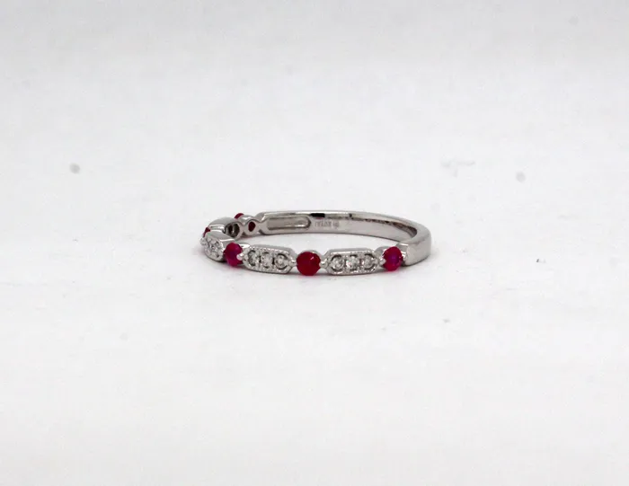 14KW .25 Cttw Ruby and .10 Cttw Diamond Ring | ROYAL JEWELRY MFG. INC Rings