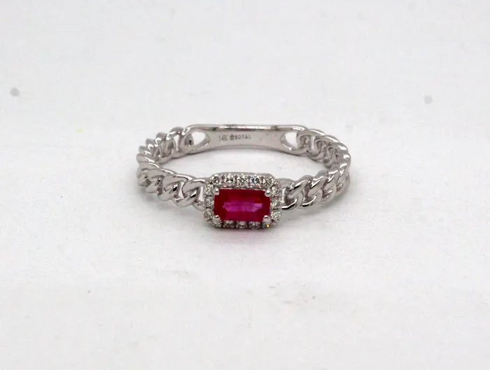 14KW .35 Ct Ruby and .07 Cttw Diamond Ring ROYAL JEWELRY MFG. INC Rings