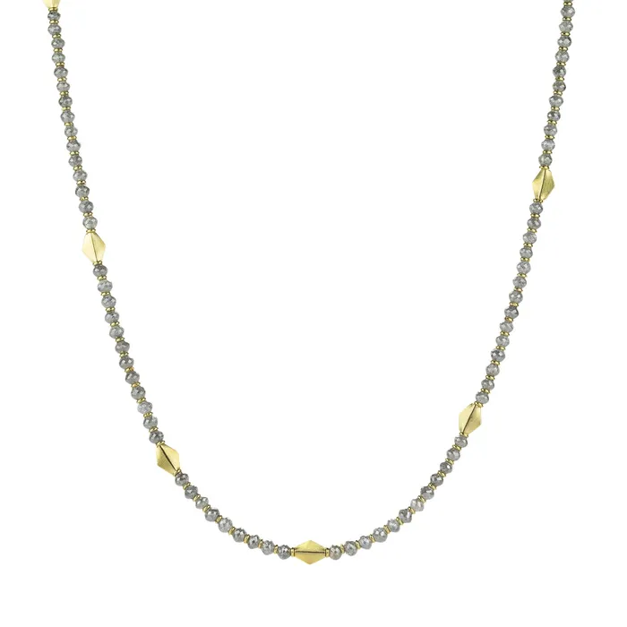 18k Gray Diamond Bead Necklace Barbara Heinrich Necklaces