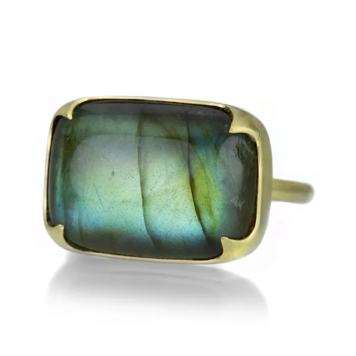 18k Horizontal Labradorite Ring Gabriella Kiss Rings