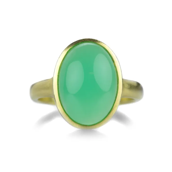 18k Oval Chrysoprase Ring | Maria Beaulieu Rings