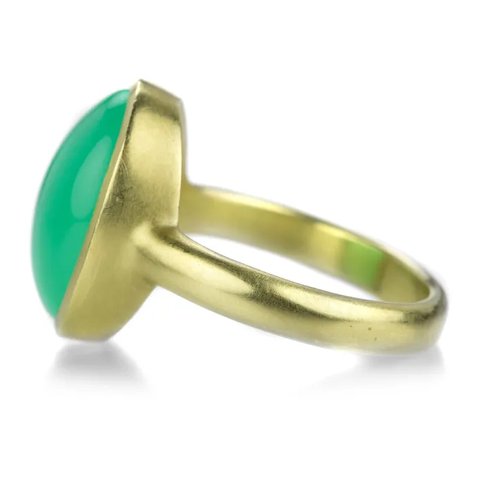 18k Oval Chrysoprase Ring | Maria Beaulieu Rings