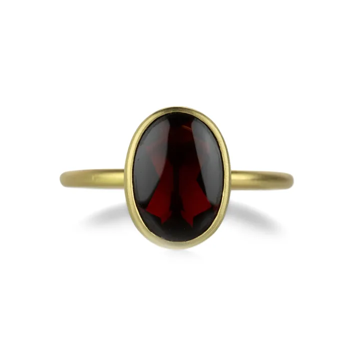 18k Oval Red Almandine Garnet Ring Gabriella Kiss Rings