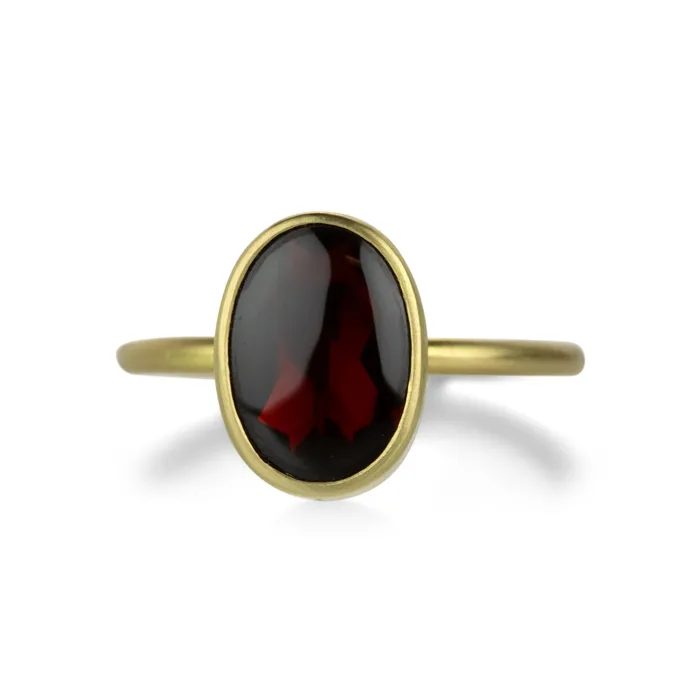 18k Oval Red Almandine Garnet Ring | Gabriella Kiss Rings