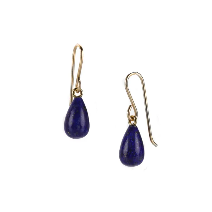 18k Small Lapis Teardrop Earrings Maria Beaulieu Earrings