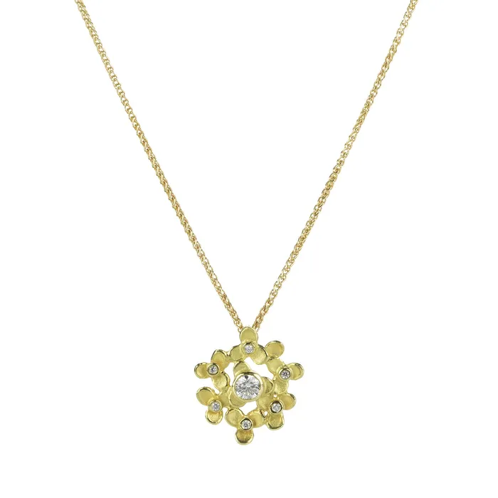 18k Trillium Cluster Pendant Necklace Barbara Heinrich Necklaces