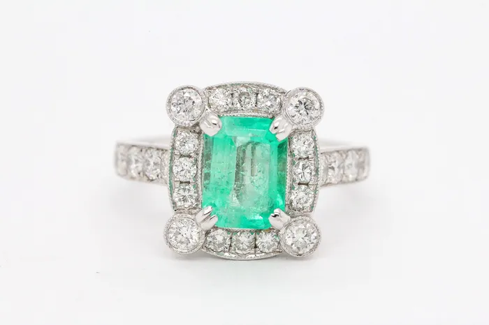 18kw 1.53 ct emerald and diamond ring 1.00 cttw gh-si2 FULLERS PURCHASE FROM PUBLIC Rings