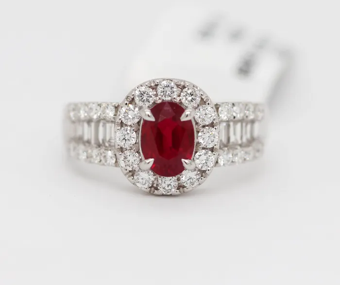 18KW Ruby and Diamond Ring PINK DIAMOND INC Rings