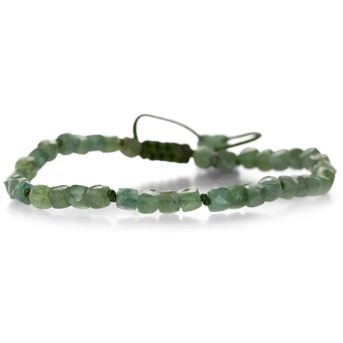 4mm Faceted Cube Green Tourmaline Bead Bracelet Joseph Brooks Bracelets