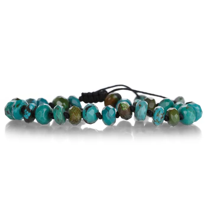 8mm Faceted Arizona Turquoise Rondelle Bracelet Joseph Brooks Bracelets