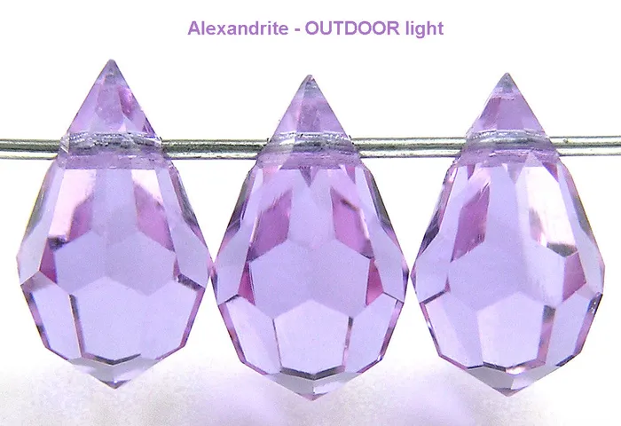 Alexandrite Czech Machine Cut Top Drilled Drop Pendants 6x10mm Art.681 | PAS Jablonec Earrings