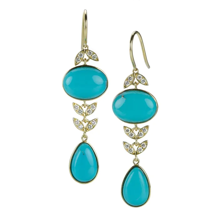 Alexis Kletjian Earrings Sleeping Beauty Turquoise Lotus Earrings