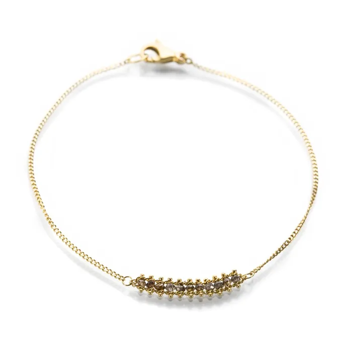 Amali Bracelets Champagne Diamond Textile Row Bracelet