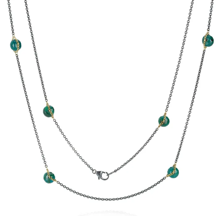 Amali Chrysocolla Stations Necklace Necklaces