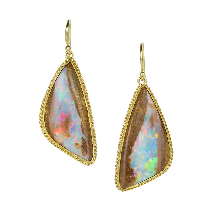 Amali Earrings Opalized Wood Drop Earrings