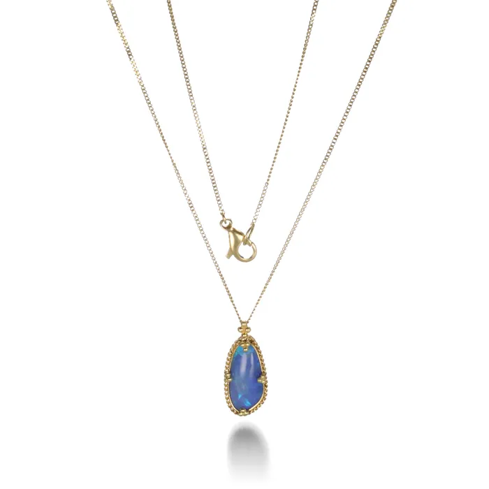 Amali Opal Pendant Necklace with Granulation Necklaces