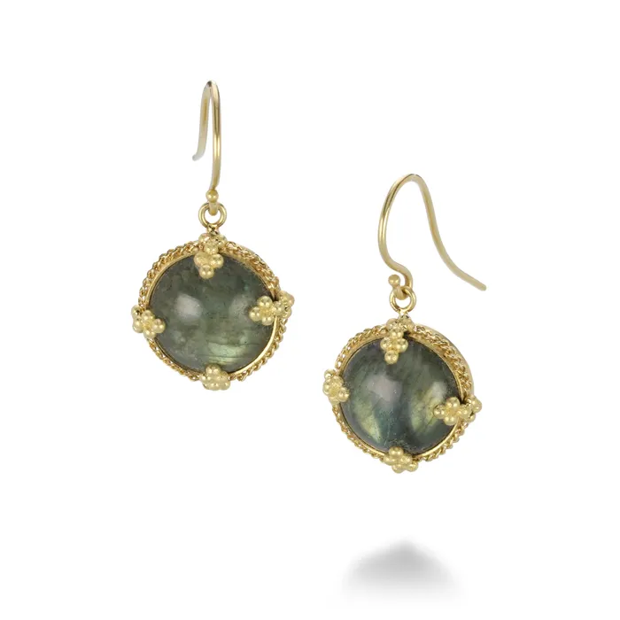 Amali Round Labradorite Earrings Earrings