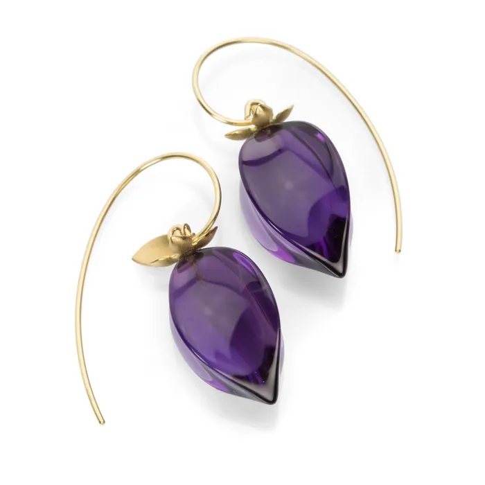 Amethyst Chinese Lantern Earrings-1 Gabriella Kiss Earrings