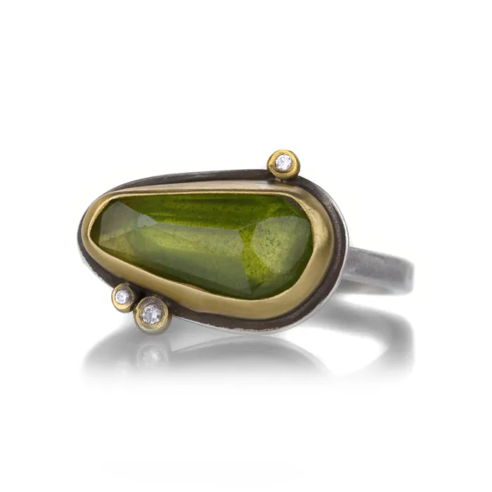 Ananda Khalsa Rings Rose Cut Vesuvianite Ring