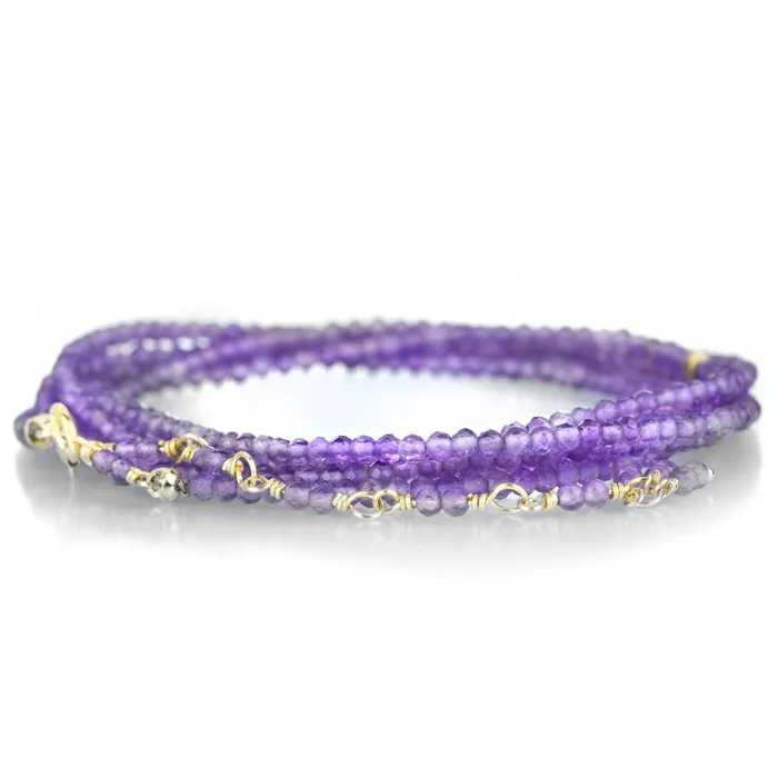 Anne Sportun Bracelets 18k Yellow Gold Amethyst Wrap Bracelet - 34