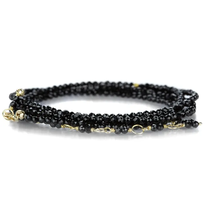 Anne Sportun Bracelets Black Spinel Wrap Bracelet - 34