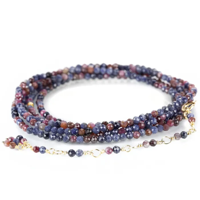 Anne Sportun Bracelets Pink and Blue Sapphire Wrap Bracelet