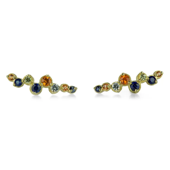 Anne Sportun Dancing Multicolored Sapphire Ear Climbers Earrings