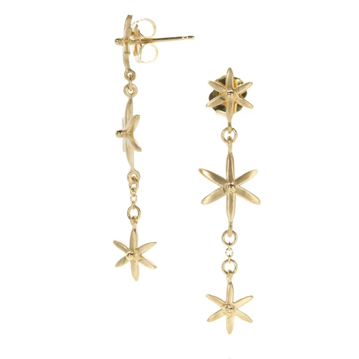 Anne Sportun Earrings Triple Star Drop Earrings