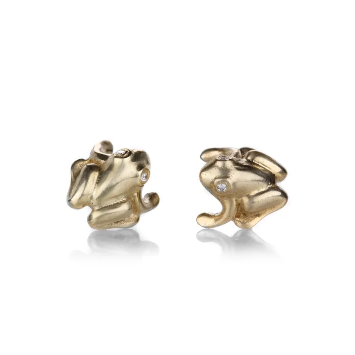 Annette Ferdinandsen Earrings Diamond Eye Frog Stud Earrings